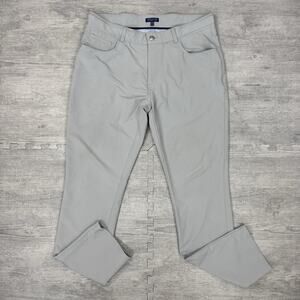 Peter Millar Crown Crafted Pants Mens 38x34 Gray Performance Golf 5 Pocket *READ